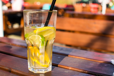 drink on outdoor table